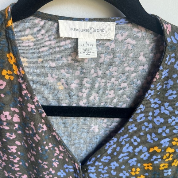 Treasure & Bond Multicolor Floral Dress - Size Large - Picture 6 of 7